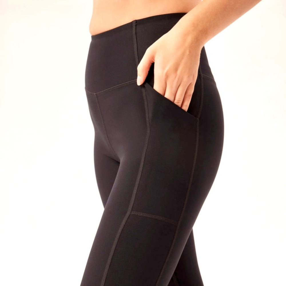 Girlfriend Collective Small Compressive Crop Legging With Pockets, Black 23.75”